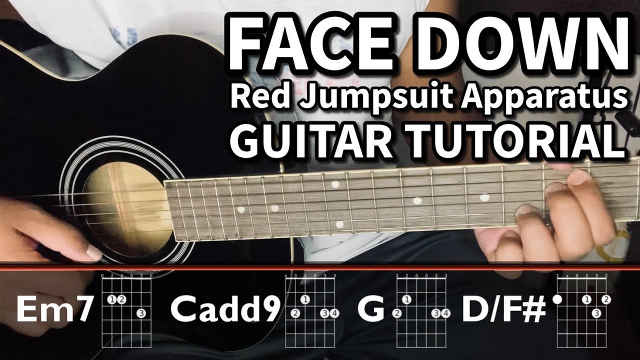 FACE DOWN (Acoustic) - The Red Jumpsuit Apparatus - Guitar Tutorial for Beginners | 4 Chord Song