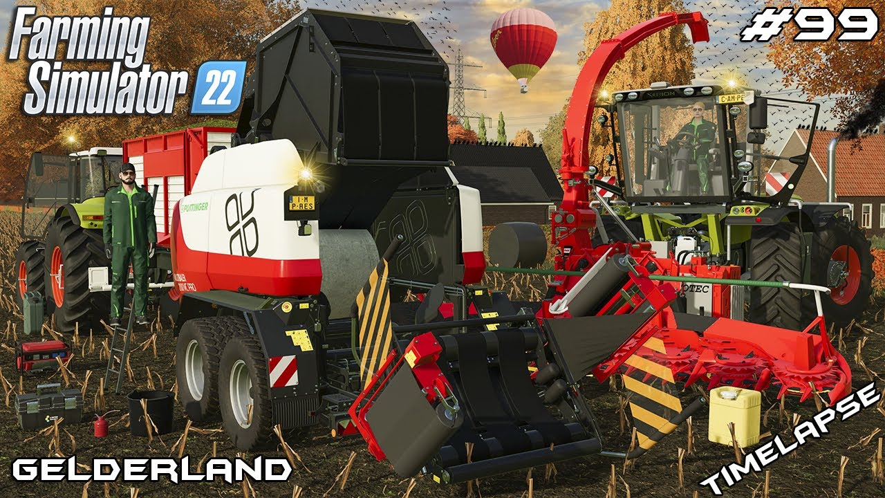 Baling 77 MAIZE BALES with MRSTHECAMPER | Animals on Gelderland | Farming Simulator 22 | Episode 99