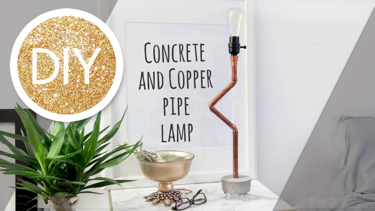 How to make a concrete and copper pipe lamp tutorial