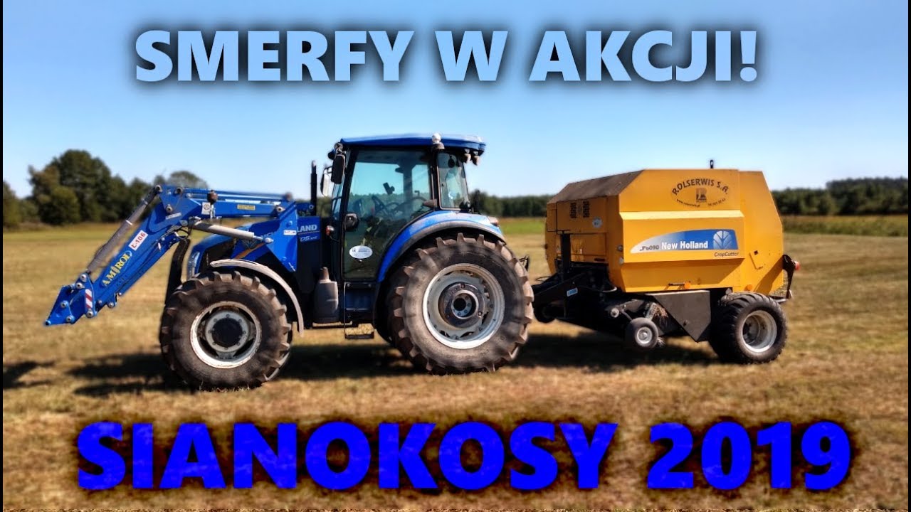 SIANOKOSY 2019✔ SMERFY W AKCJI ✔ New Holland TD5 105 & New Holland BR6090 CROP CUTTER