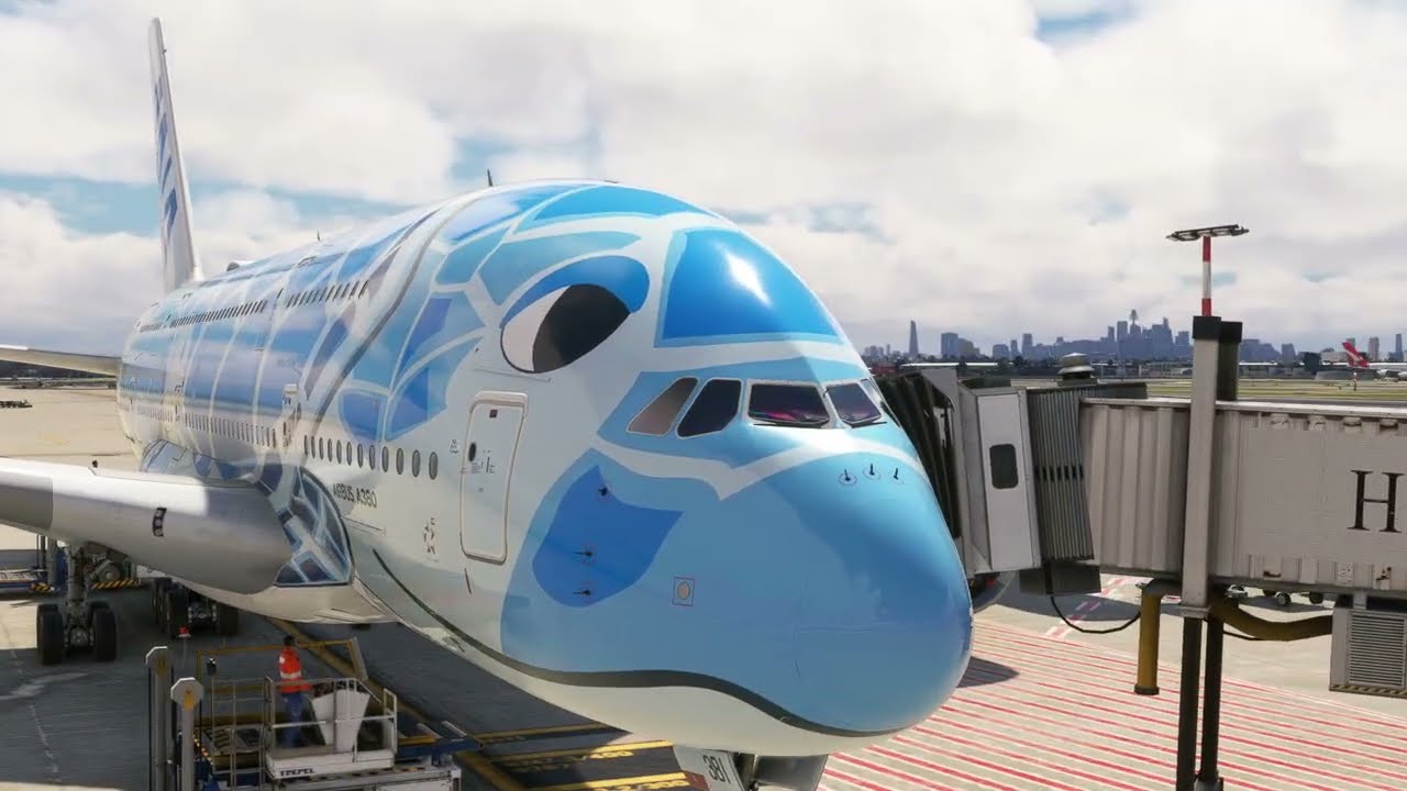 ANA All Nippon Airlines  A380-800 YSSY Sydney Kingsford Smith International Airport Landing MSFS2020