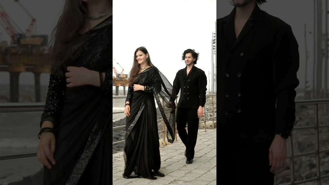 Next Video Konse Song Par Chahiye ? #sarfarazansari #couple #viral #black #saree #trending #song