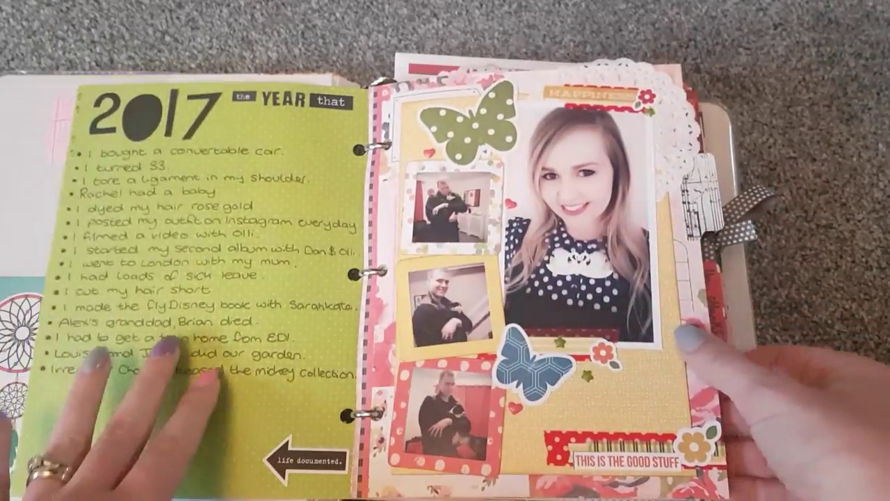 Completed DCWV Lifebök Smashbook Flip Through For January - April 2017