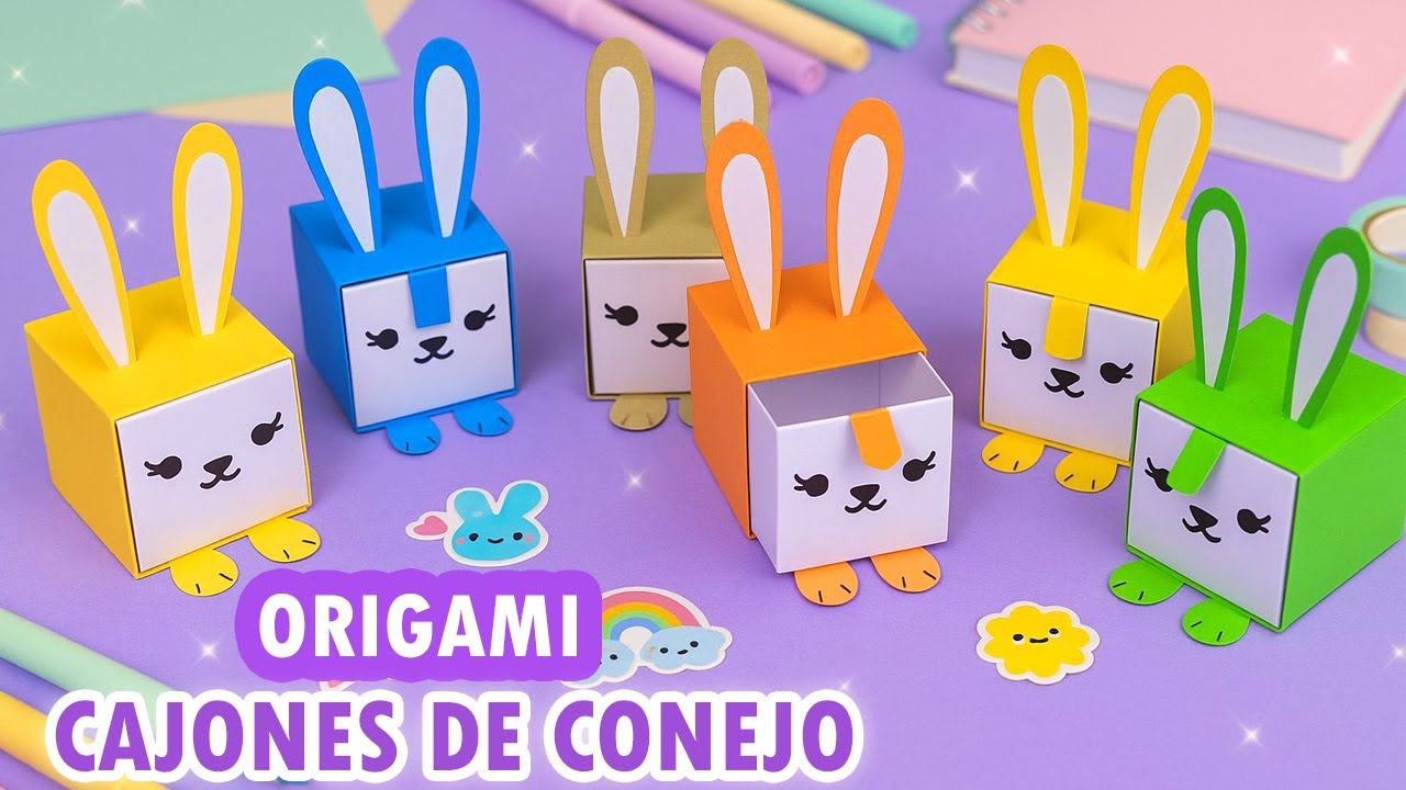 Cómo hacer cajones de conejo de papel | Organizador de conejito de origami