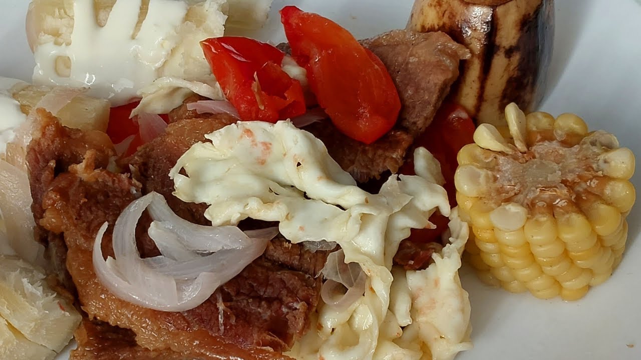 DELICIOSA VIUDA DE CARNE SALADA, COMIDA TIPICA DEL CARIBE COLOMBIANO