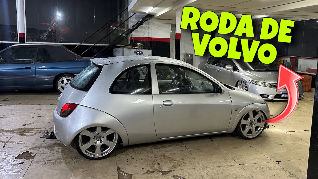 FOI NA CONTRA MÃO , E MONTOU UM FORD KA REBAIXADO COM RODAS DE VOLVO