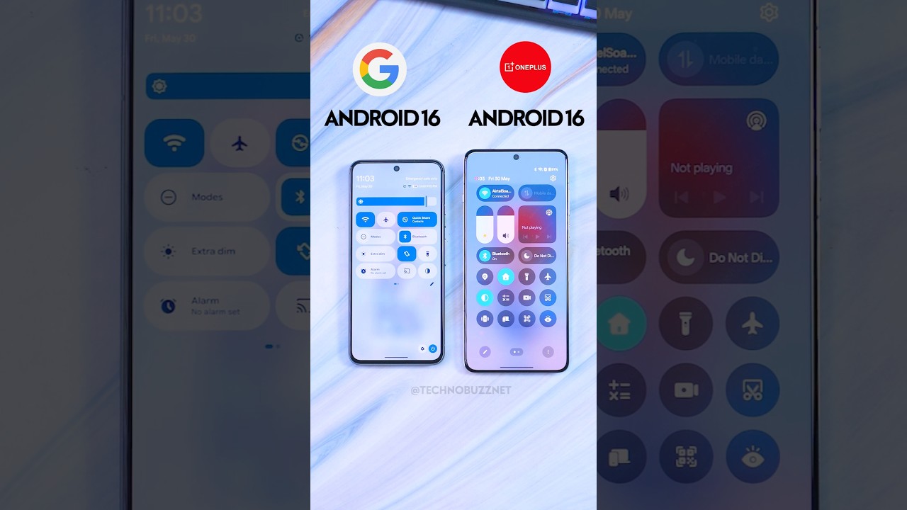 Google Pixel vs OnePlus OxygenOS Android 16 &ndash; Quick Settings Battle!