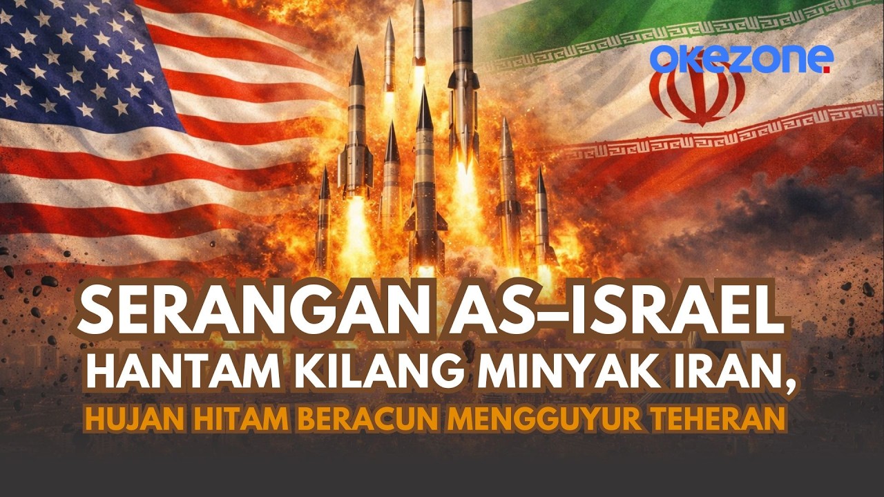 Serangan AS–Israel Hantam Kilang Minyak Iran, Hujan Hitam Beracun Mengguyur Teheran