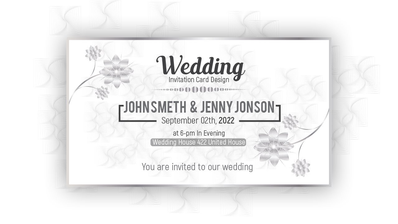 Professional Wedding Invitations Card Design | Adobe Illustrator Cc