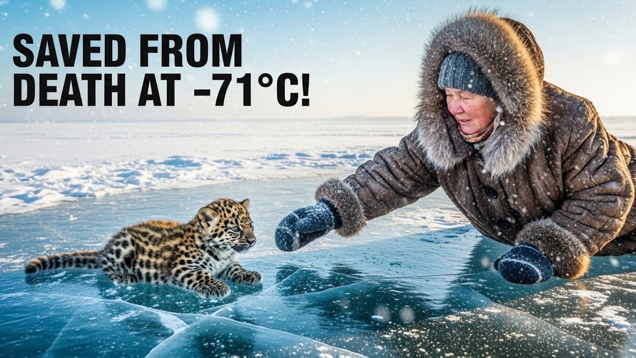 🐆 She Saved a Baby Amur Leopard Trapped in a Frozen Siberian Lake at -71°C ❄️