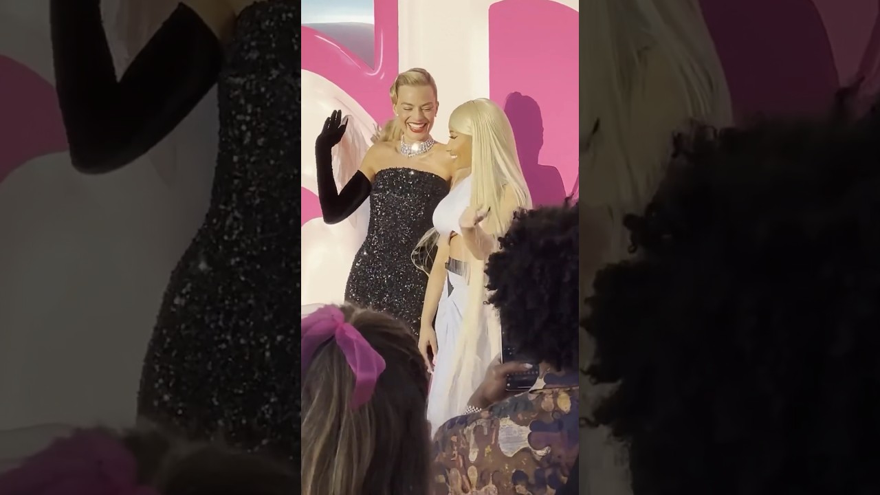 Ники Минаж и Марго Робби ошеломили всех на премьере &laquo;Барби&raquo; #margotrobbie #nickiminaj #barbiethem...