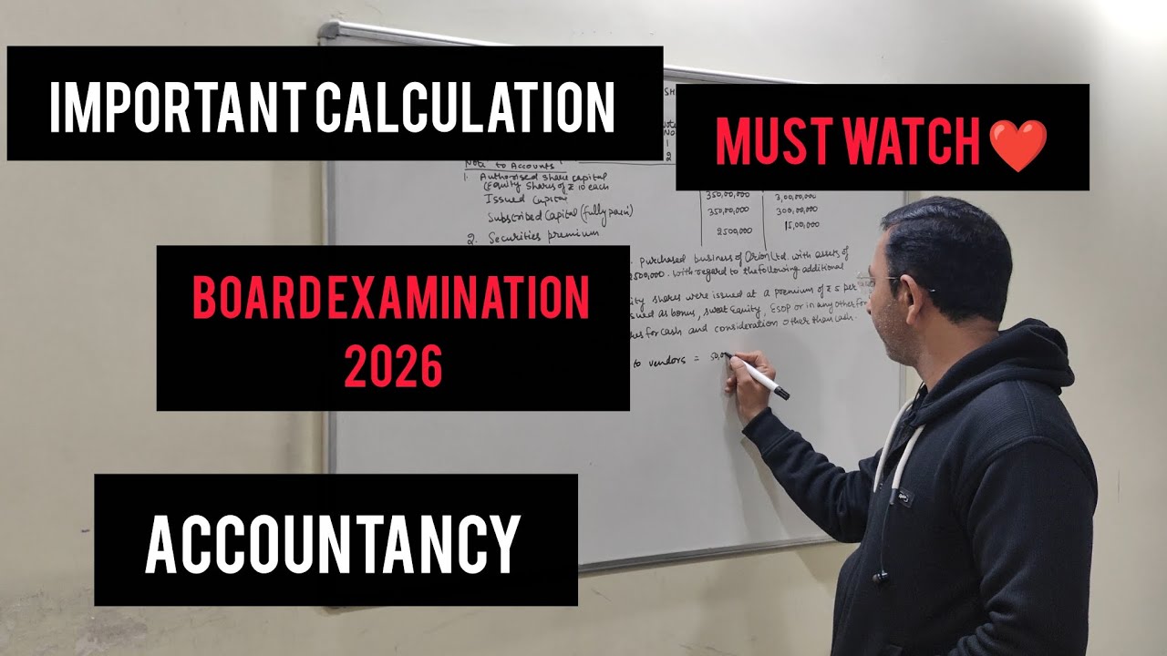Important Calculation of share Capital,    class-12th  , Board Exam -2026