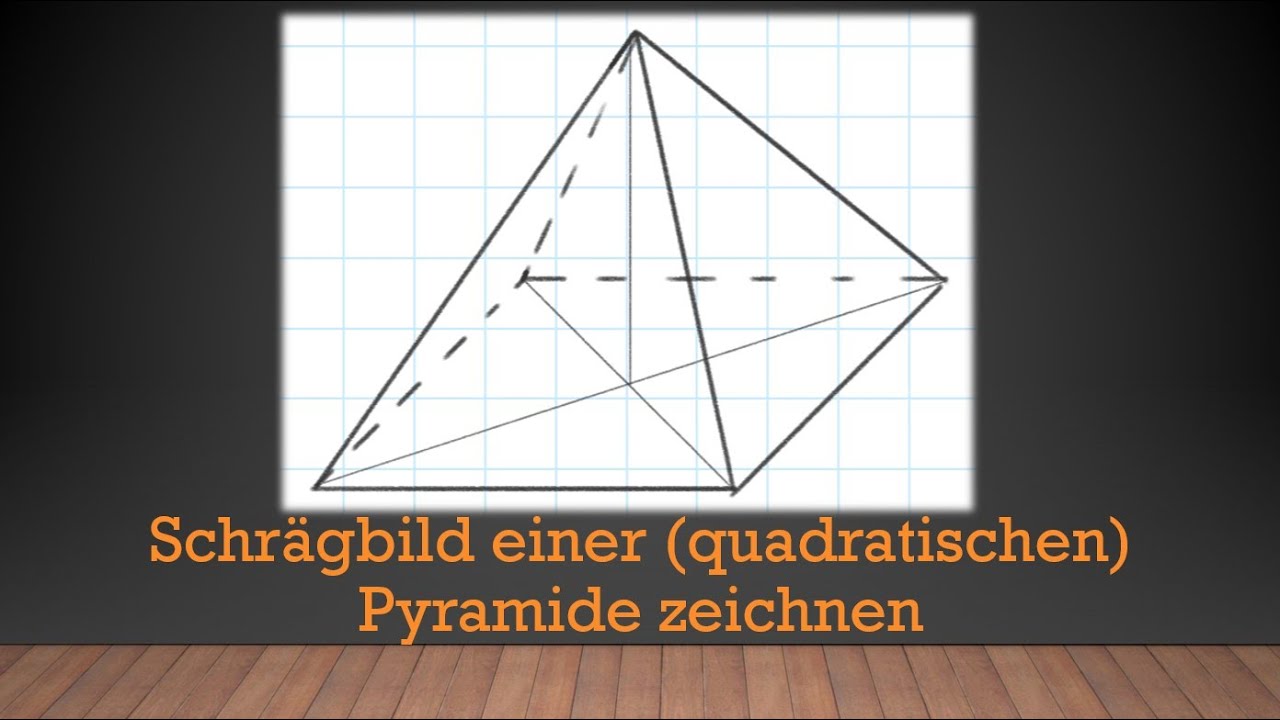 Körper - Schrägbild einer (quadratischen) Pyramide zeichnen | Mathe einfach erklärt!