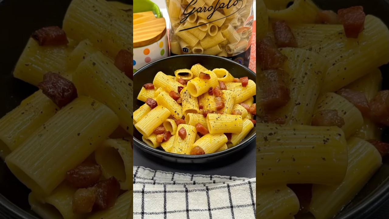 PASTA CARBONARA!! La aut&eacute;ntica, queda riqu&iacute;sima!😋 #youtubeshorts #shorts