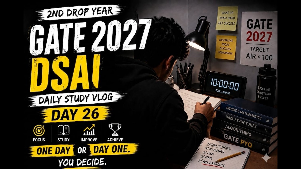 GATE 2027 Study Vlog Day 26 | Discipline Over Motivation 🔥| 16th may 2026