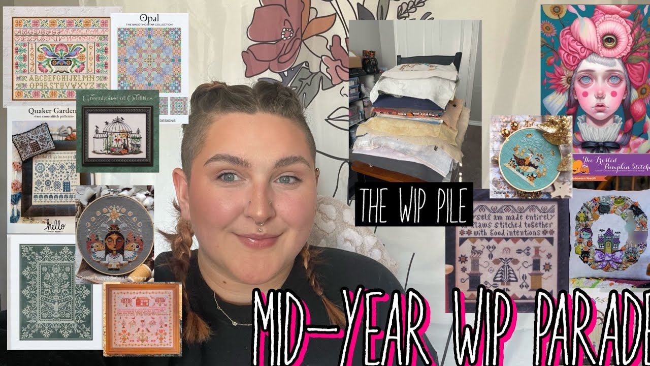 Mid(ish)-Year WIP Parade: Barbara Ana, Samplers, Modern Folk Embroidery, Full Coverage, and more!