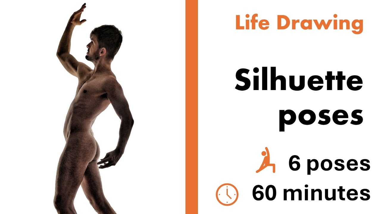 Silhuette poses part 2| Timed References for Artists | Drawing Practice | Nude Male