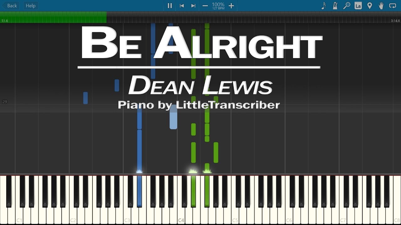 Dean Lewis - Be Alright (Piano Cover) Synthesia Tutorial by LittleTranscriber