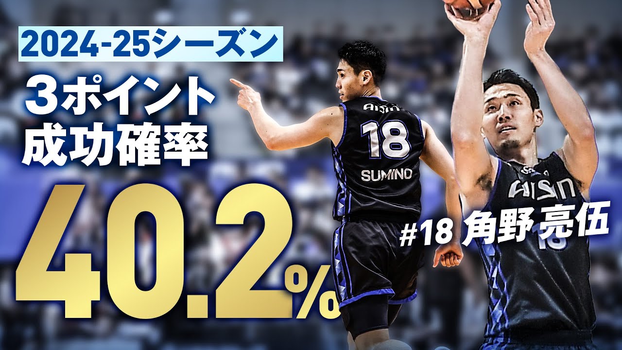 「成功率40.2%」角野亮伍 2024-25シーズンのB1とCS全94本のスリーポイントを一気見！