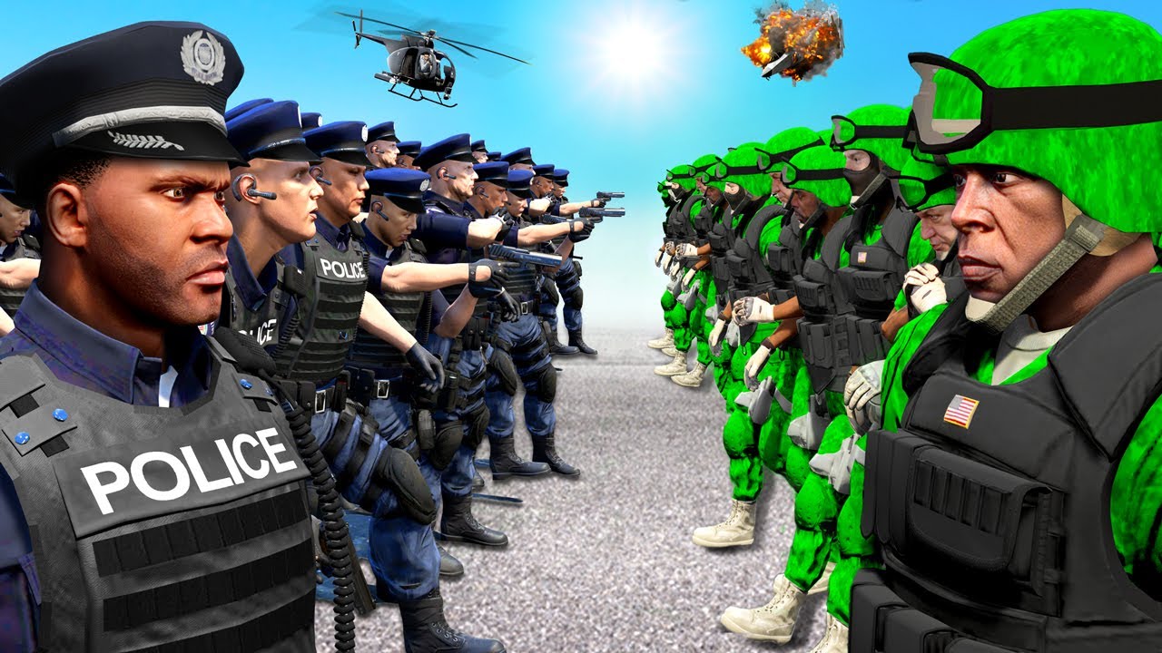 GTA 5 - ПОЛИЦИЯ против АРМИИ
