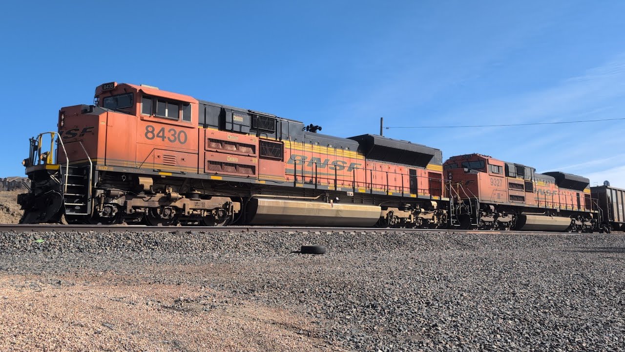 BNSF 8430 leads a long NB empty coal with all EMD power!