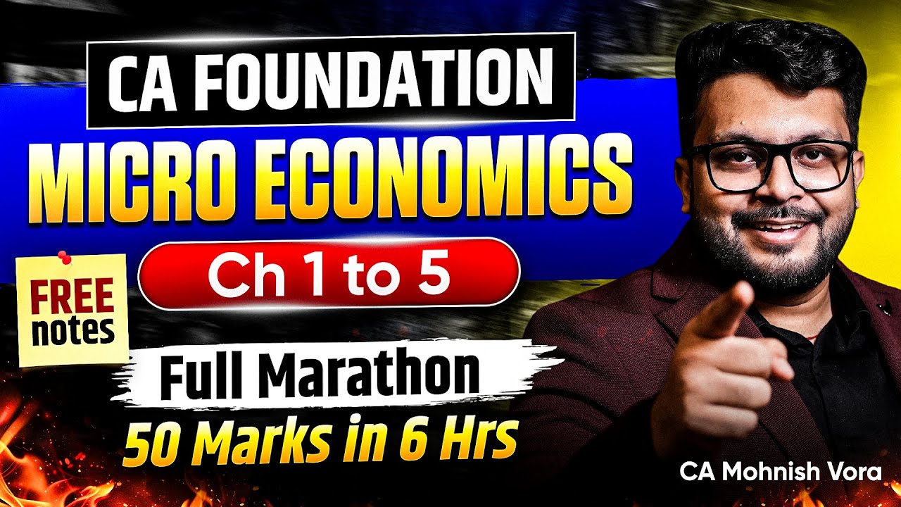 Micro Economics Marathon | Chp 1 to 5 | Just 7 Hours | CA Foundation | CA Mohnish Vora (MVSIR)