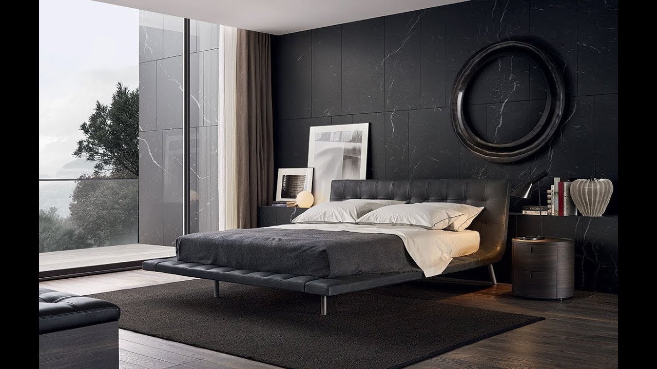 Bedroom decor Ideas With Black Wall design