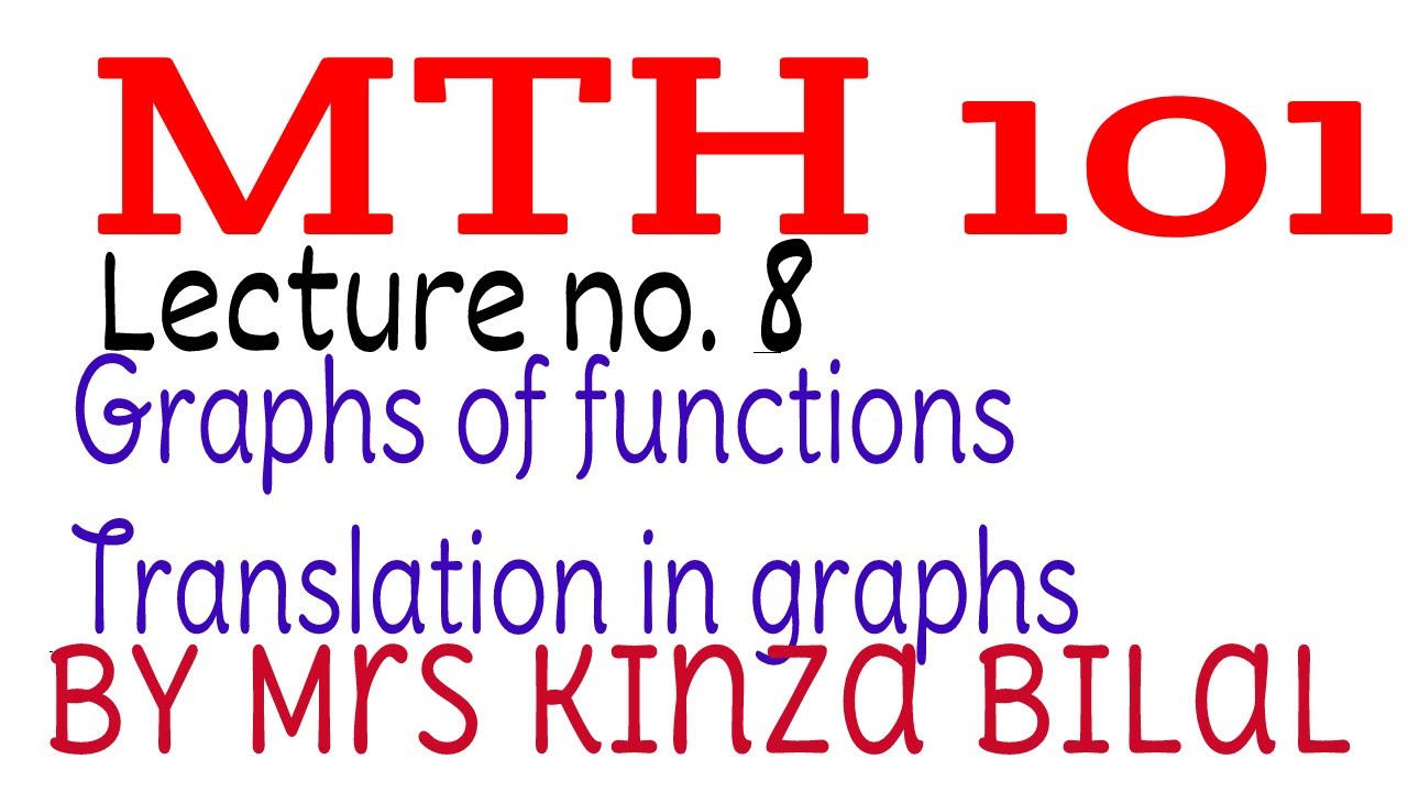 MTH101 Lecture 8 | Graphs of functions | Kinza Bilal