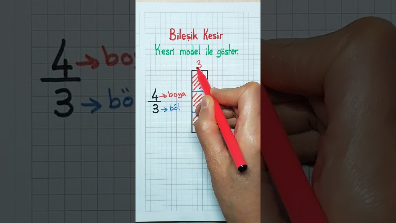 4.SINIF🟠Bileşik Kesir Model İle G&ouml;sterme ➡️ #bileşikkesir #kesirmodelleg&ouml;sterme #kesirler✅️✅️