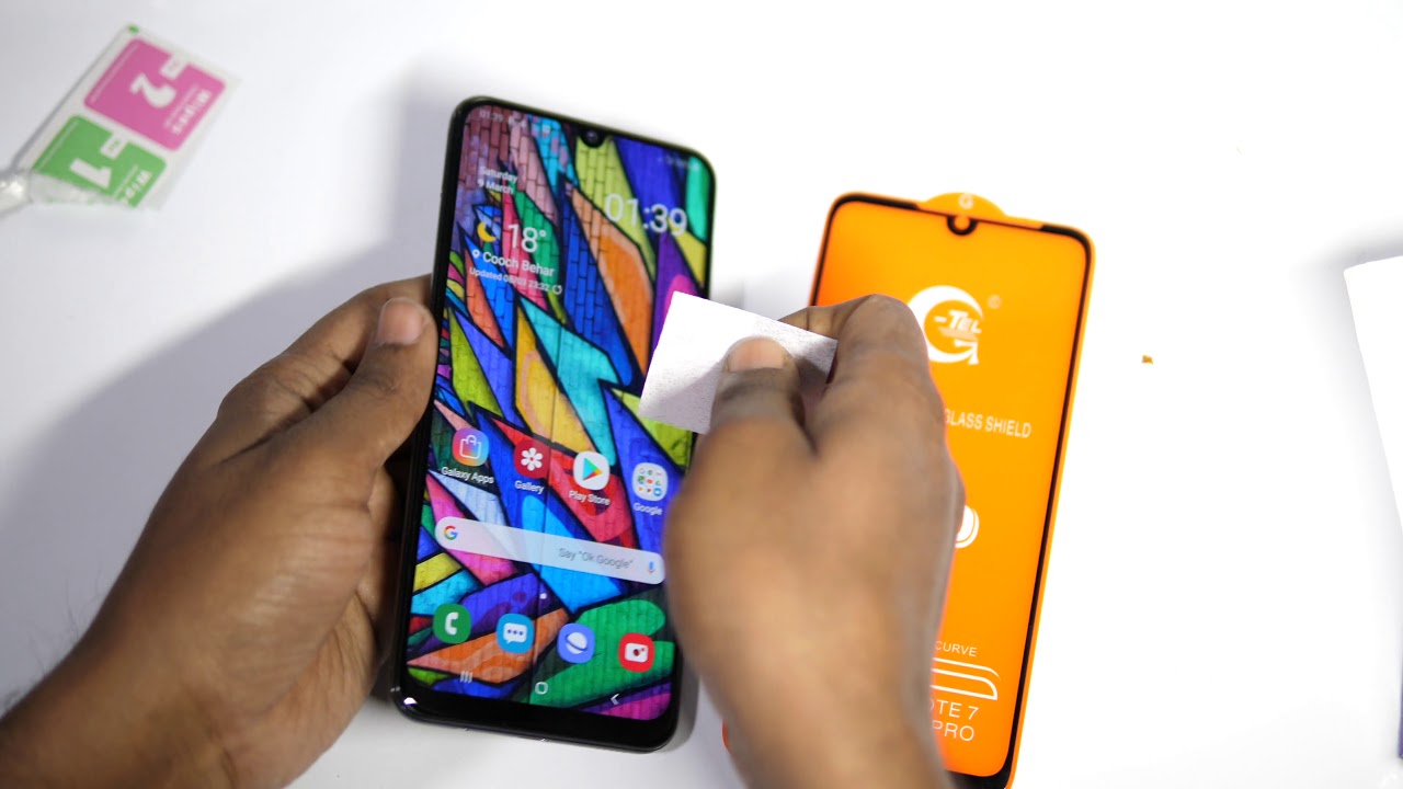 Galaxy A50 Tempered Glass installation and Fingerprint Test |Hindi|