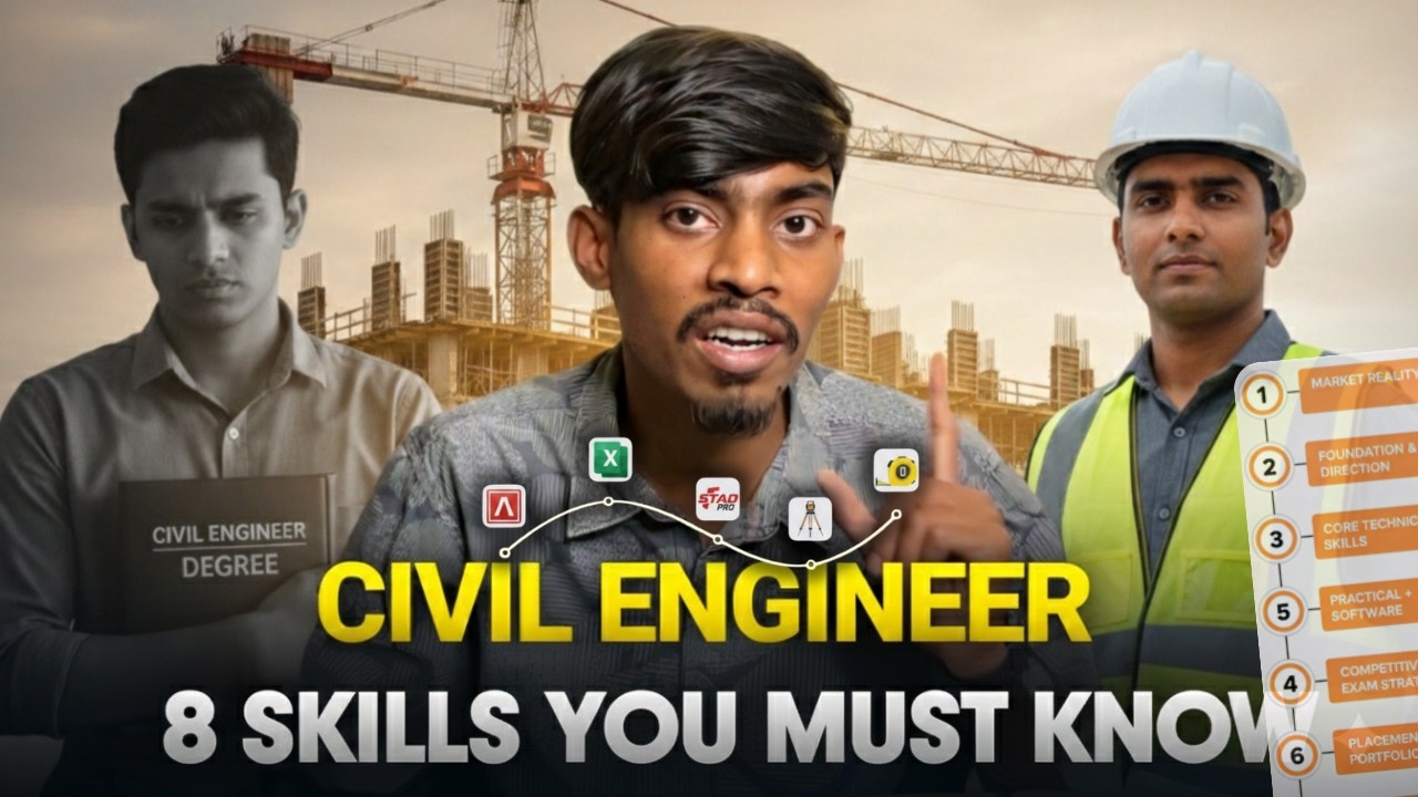 Basic Top 8 Civil Engineering Skills in 2025 🏗️ | Get Your First Job Fast | SITE KNOWLEDGE
