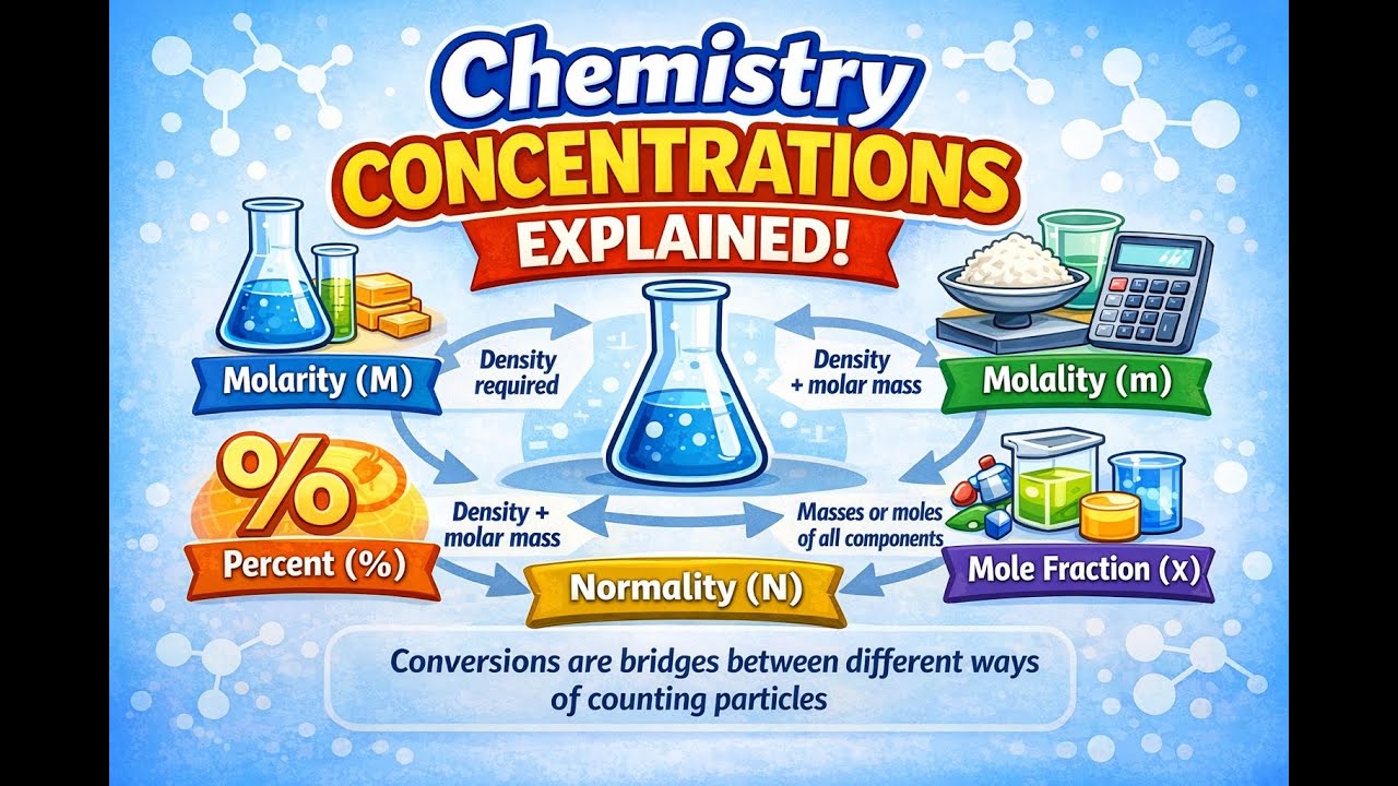 Concentration Made Easy! Molarity, Molality, Percent & Mole Fraction