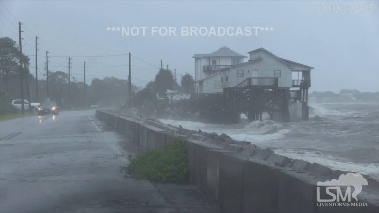 Hurricane Hermine Storm Surge/Waves Alligator Harbor, FL  9-1-16