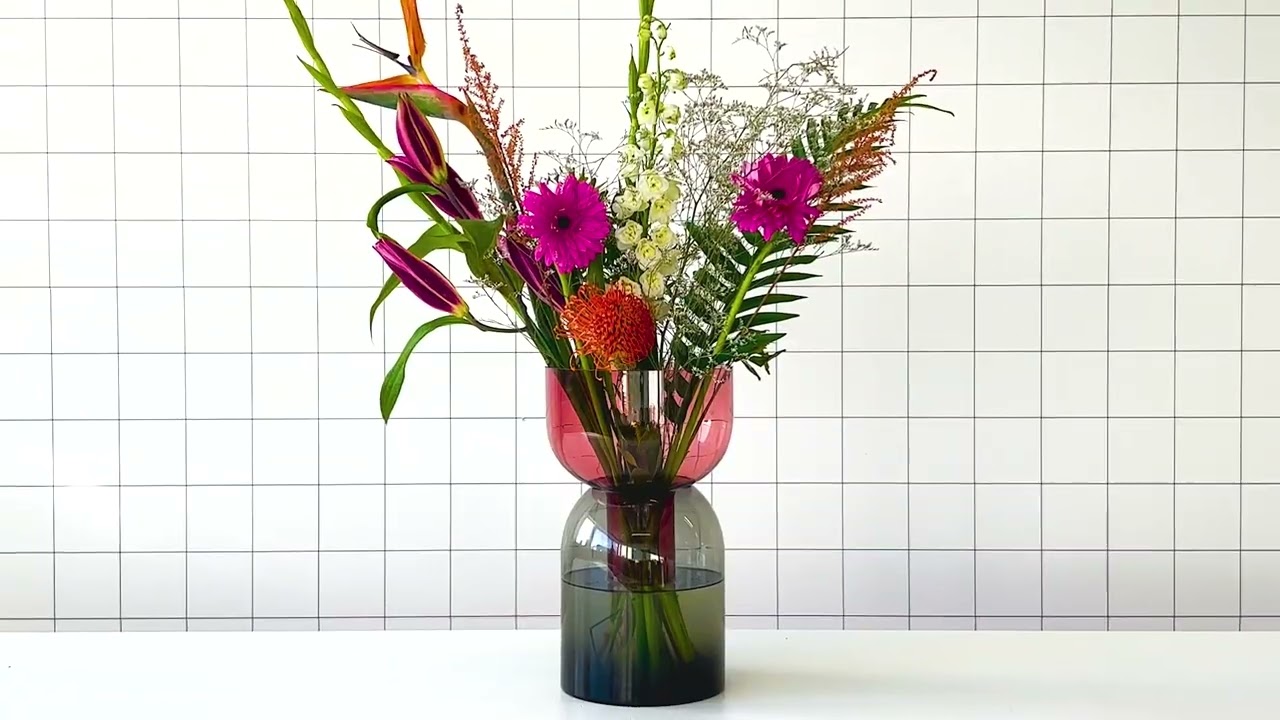 Cloudnola Flip Vase XL Pink and Grey Glass