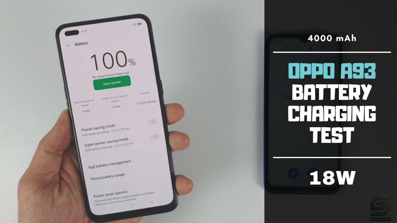 Oppo A93 Battery Charging test 0% to 100% | 18W fast charger 4000 mAh