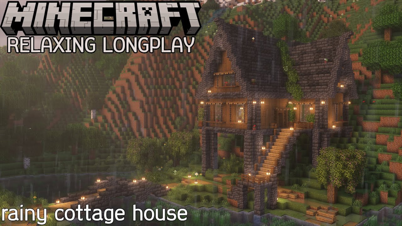 Rainy Cottage House - Minecraft Relaxing Longplay (No Commentary) (#2)