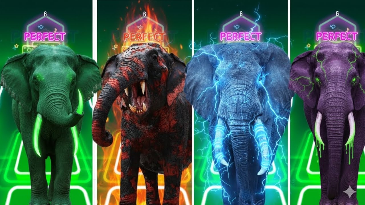 Tiles Hop - Elephant 🆚 Mammoth 🆚 Funny Elephant 🆚 Elephant 🎶 Tiles Hop EDM Rush