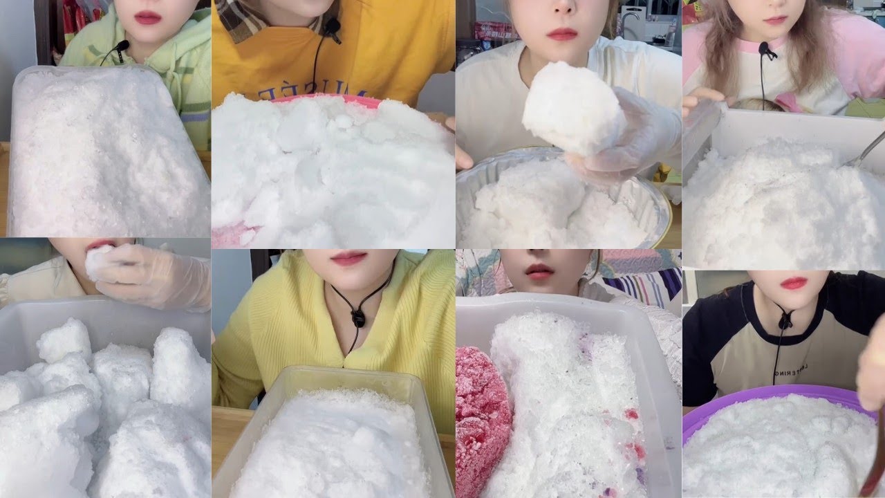 ASMR ICE EATING || Requested🤍 HER SOLO FREEZER FROST EATING🔷SATISFYING SOFT CRUNCHY ICE BITES ASMR🧊