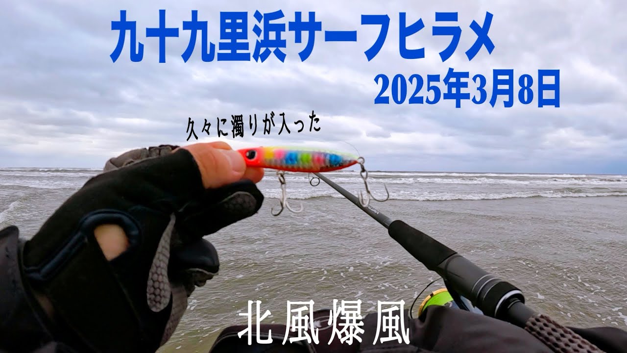 3月8日の海況、釣行記録【千葉県九十九里浜サーフヒラメ狙い】