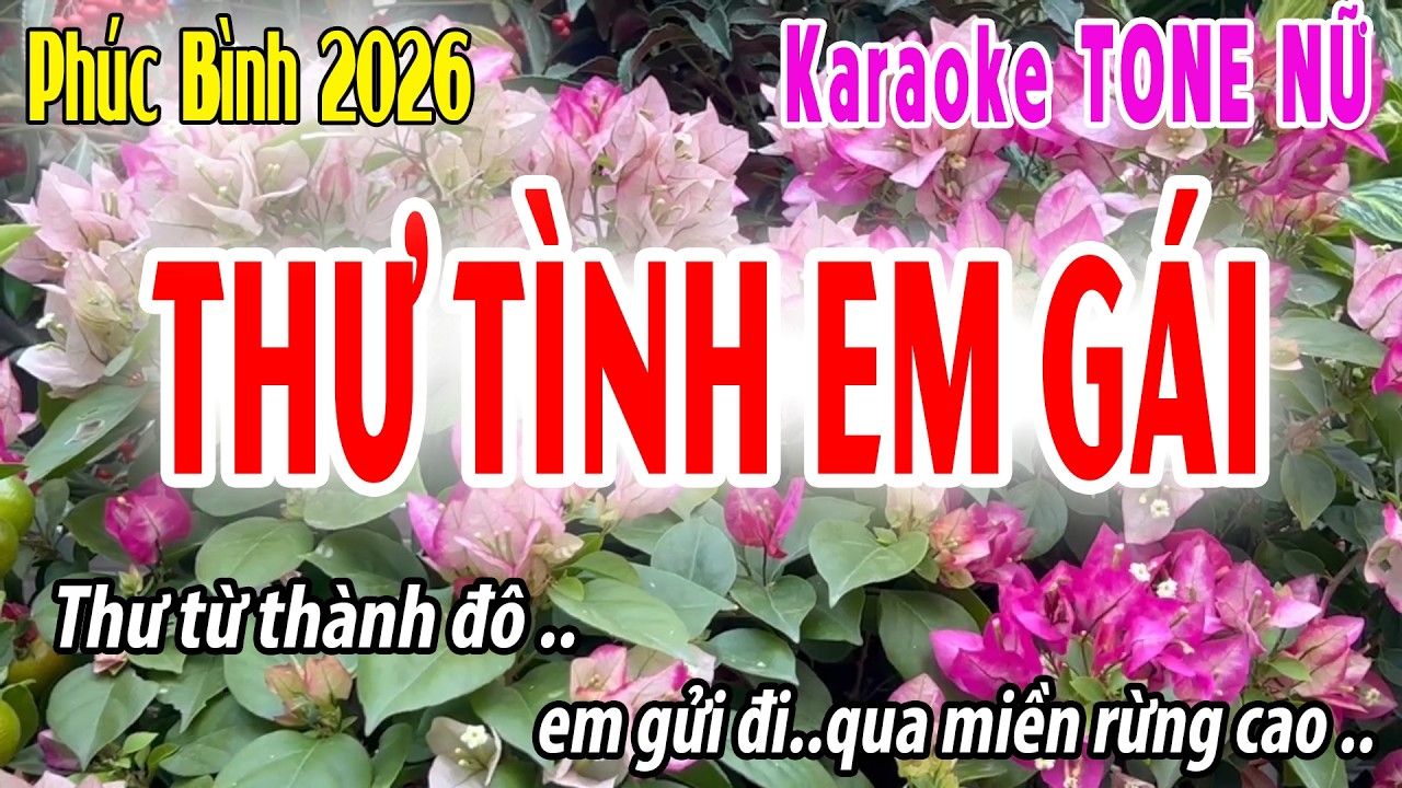 Thư T&igrave;nh Em G&aacute;i Tone Nữ | Dm | Karaoke Ph&uacute;c B&igrave;nh | Beat 2026