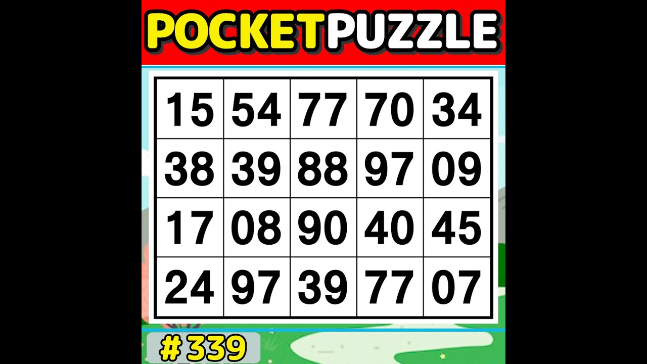 【Pocket Puzzle】 Improve memory & focus with number search 《Number Search|Brain training》 #339
