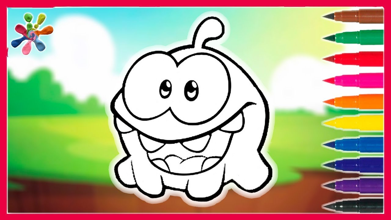 Рисуем АМ НЯМ .мультик.Draw OM NOM/.Раскраски для детей.