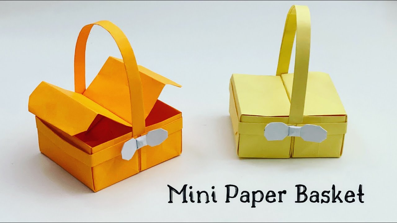 DIY MINI PAPER BASKET / Origami Basket DIY / Paper Craft / Easy kids craft ideas / Paper Craft New