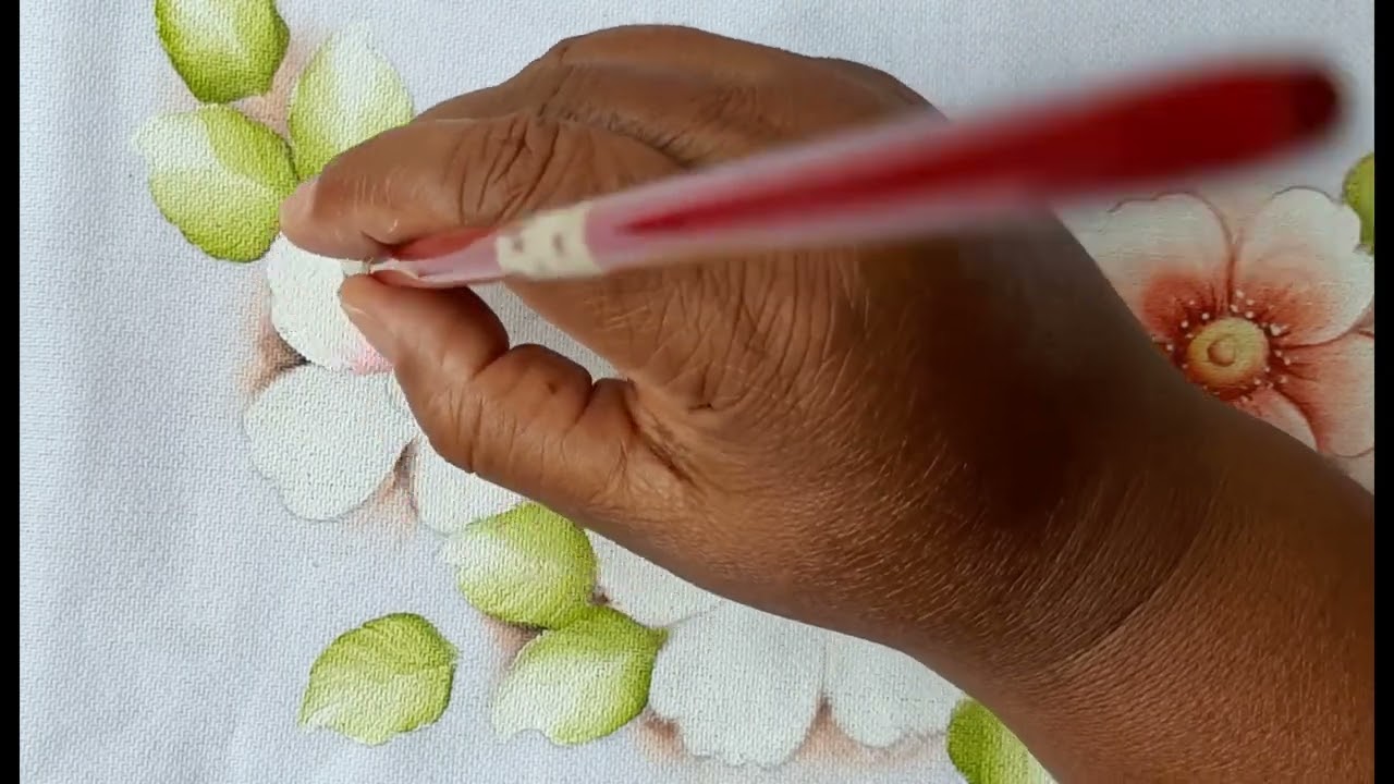 PINTURA EM  TECIDO. COMO PINTAR  FLOR DO CAMPO DE FORMA SIMPLES!!!!#PARA INICIANTES!!!!!