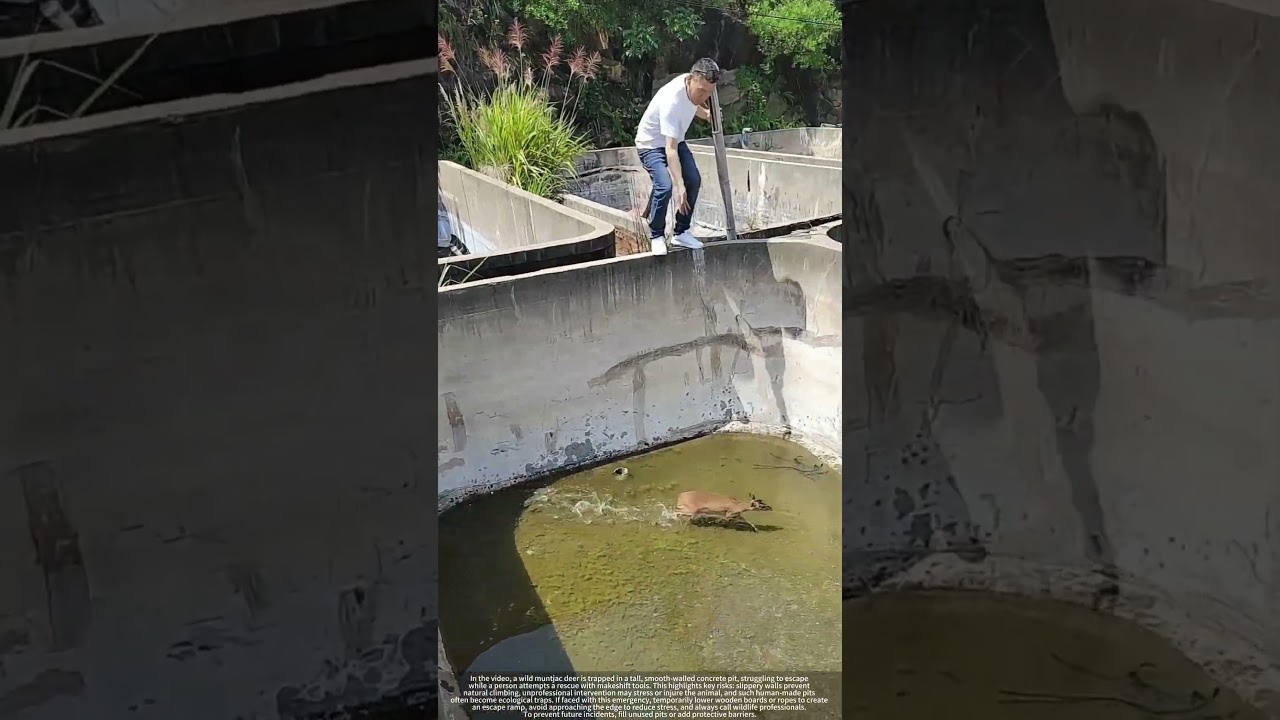 Trapped Wild Deer Rescue : Why Human-Made Concrete Pits Are Deadly for Wildlife