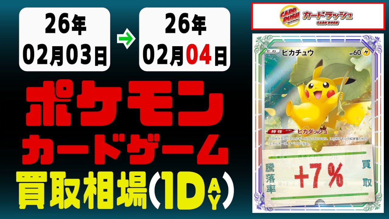 ポケカ 買取相場《298点/1日》｜02月04日 ＜100円以上騰落＞ 