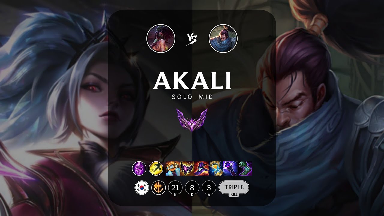 Akali Mid vs Yasuo - KR Master Patch 13.24