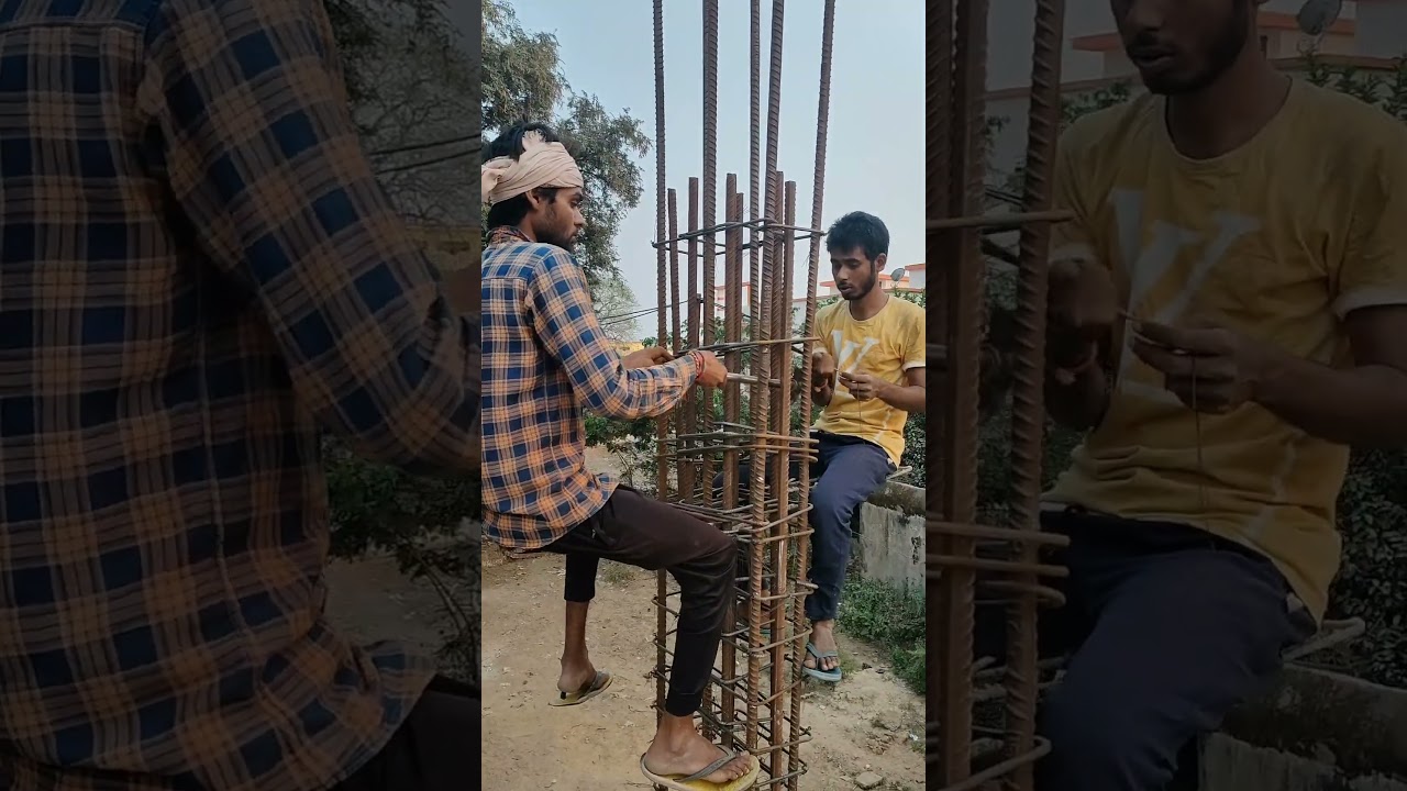 Column reinforcement binding #buildings #engineer #column