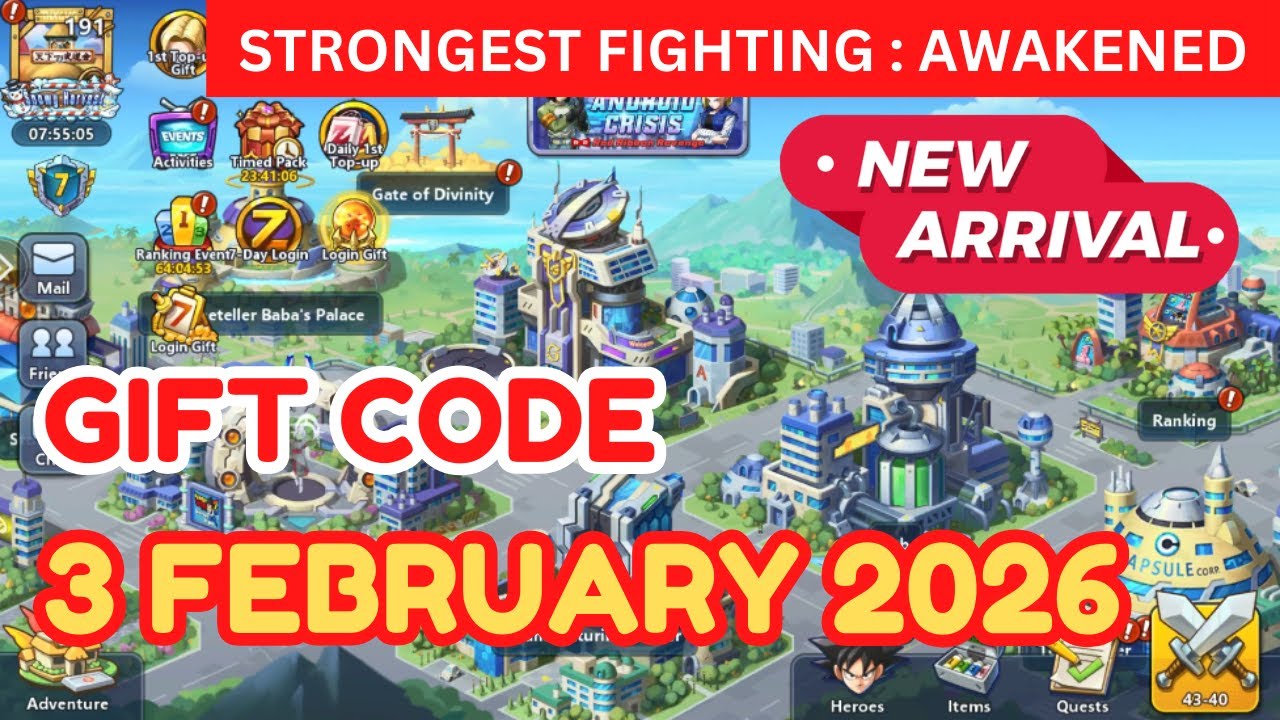 GIFT CODE : 3 FEBRUARY 2026 | STRONGEST FIGHTING : AWAKENED