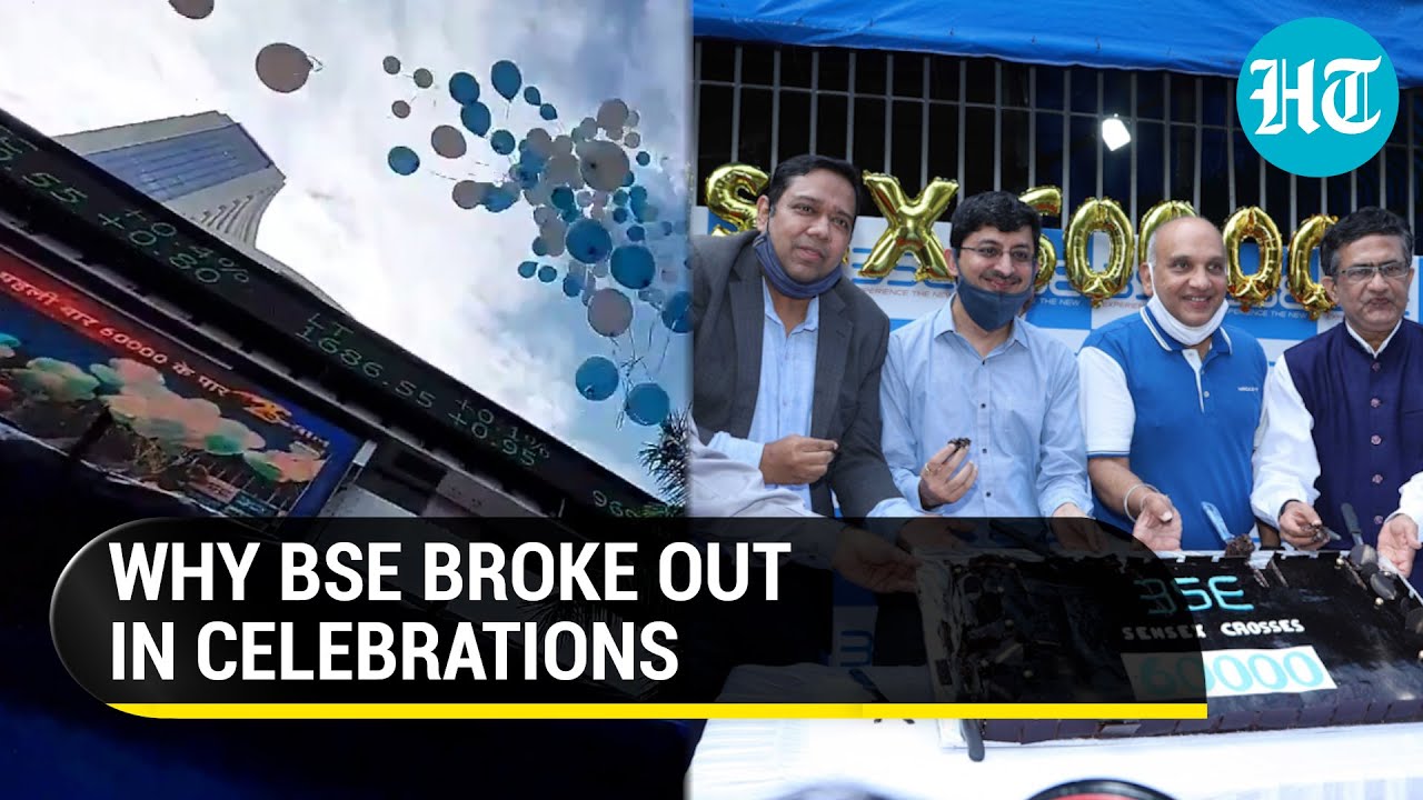 Watch: Celebrations at BSE as Sensex breaches 60,000 mark for the first time in 31 years